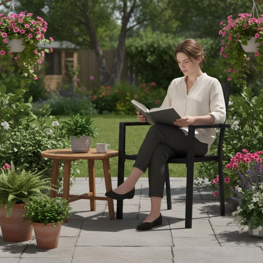 Confort datorită șezutului lat și cotierelor