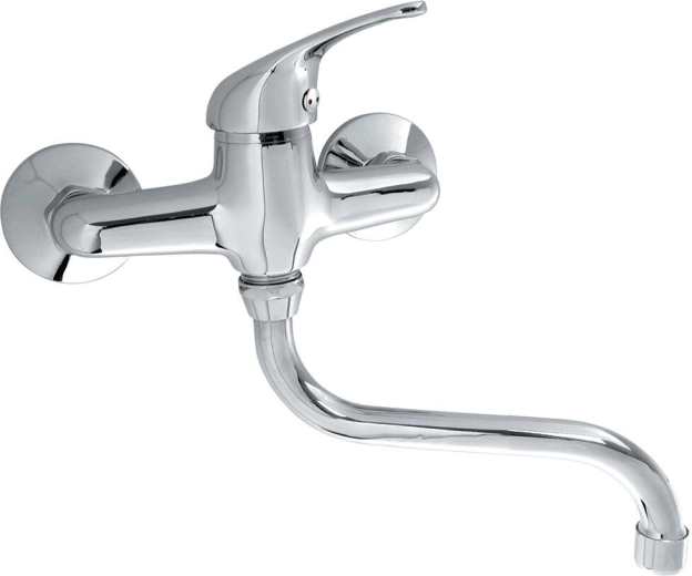 Baterie de chiuvetă montată pe perete TITANIA IRIS, gât 220 mm, crom