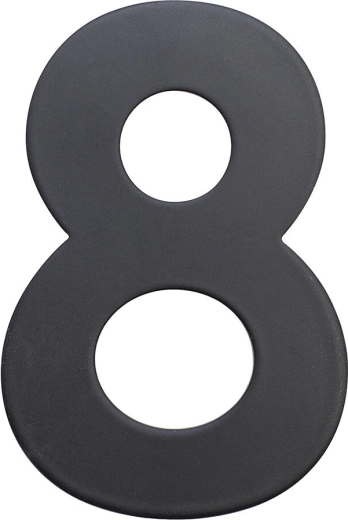 Număr de casă 8, 75 mm, oțel inoxidabil, negru mat