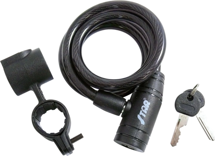 Antifurt cu cablu pentru bicicletă STAR S710 1000 mm cu suport