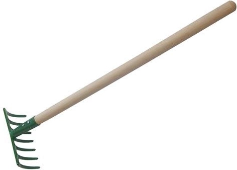 Grebla cu 7 dinți, cu coadă din lemn de 50 cm