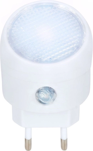 Lumină de noapte LED pentru priză cu senzor de amurg, albă