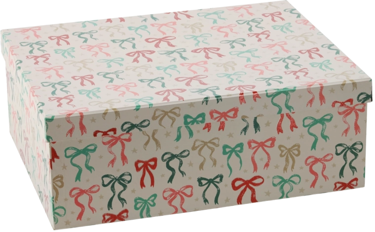 Cutie cadou de prezentare de Crăciun cu fundă 39 × 30 × 14,5 cm