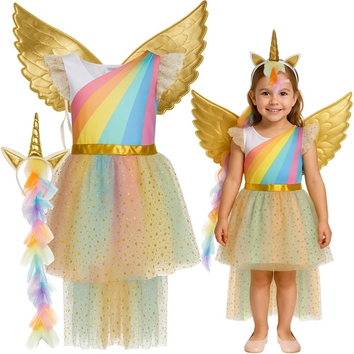 Costum de unicorn pentru copii Kruzzel, 3 piese (122–128 cm)