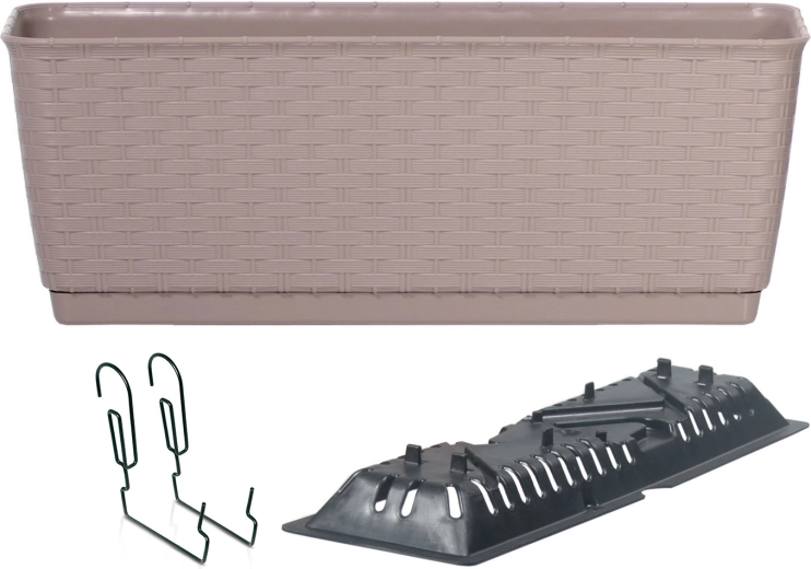 Jardinieră cu cârlige Ratolla PW mocca 49 cm