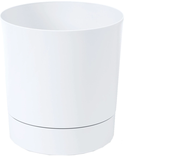 Ghiveci cu farfurioară Aura 35 cm alb