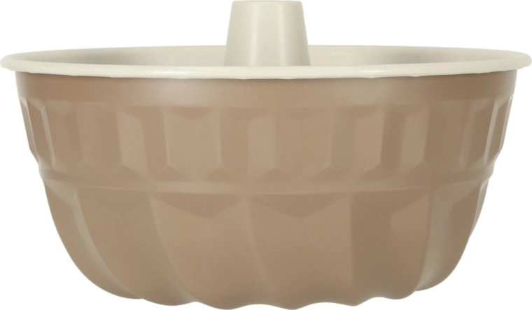 Formă rotundă pentru guguluf cu tub central 22 cm, antiaderentă caffe crème