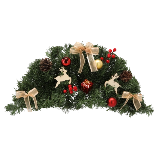 Coroniță de Crăciun suspendată 60 cm roșu‑auriu