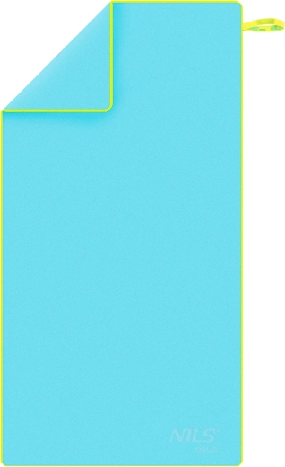 Prosop din microfibră cu uscare rapidă NILS aqua, albastru deschis/verde 140 × 70 cm
