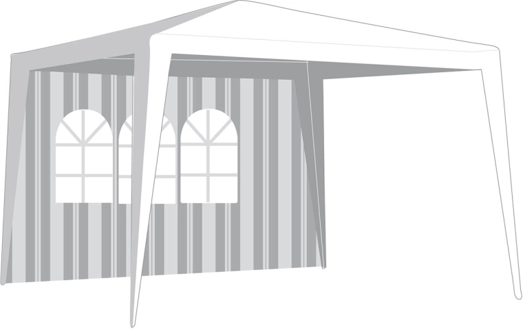 Perete lateral pentru foișor 295 × 190 cm cu fereastră – dungi alb‑verzi