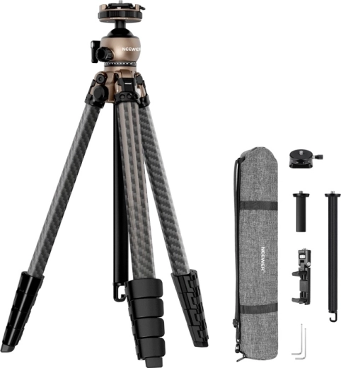 Neewer LT35 trepied de călătorie din fibră de carbon cu cap cu bilă panoramic 360°