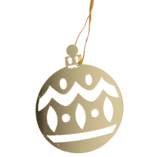 Biluțe de Crăciun aurii cu decupaje 8 × 6 cm, set 3 buc.