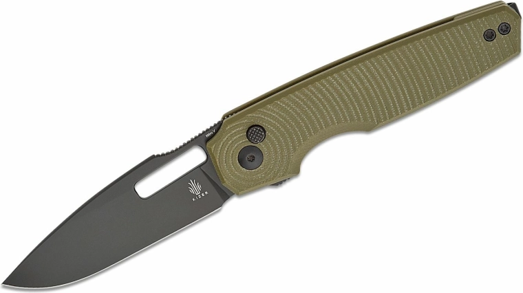 Kizer Dogfish briceag de buzunar 8 cm, negru/verde, G10