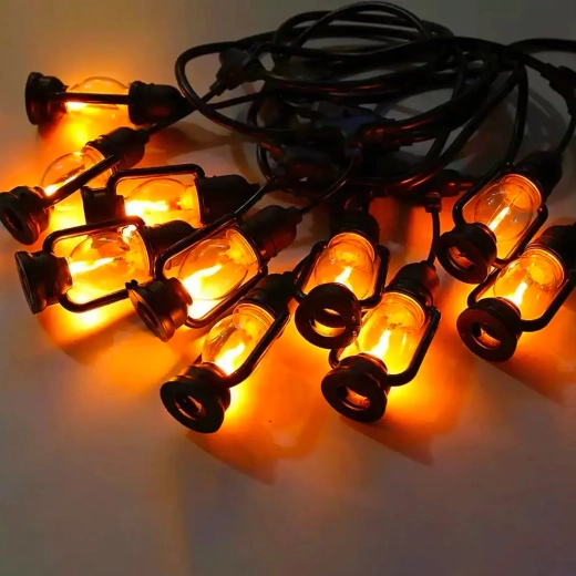 Ghirlandă luminoasă LED cu felinare 5 m, alb cald