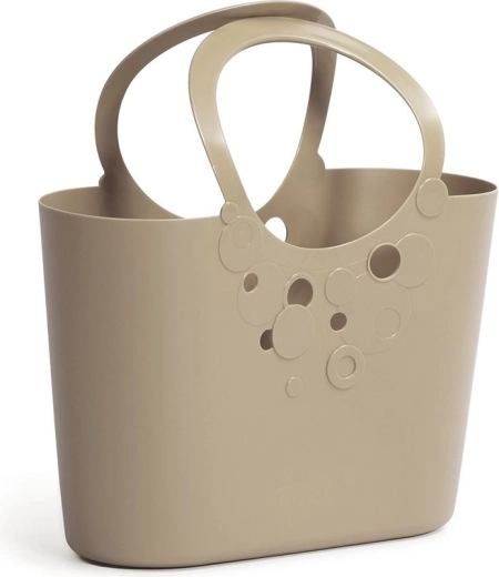Geantă din plastic LILY mocca 6,4 l – geantă de cumpărături și de plajă elegantă și ușoară