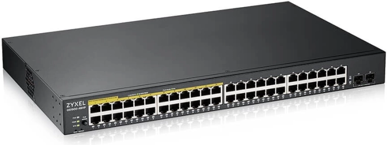 Switch gigabit PoE+ Zyxel GS1900-48HP v2 administrabil, pentru montare în rack