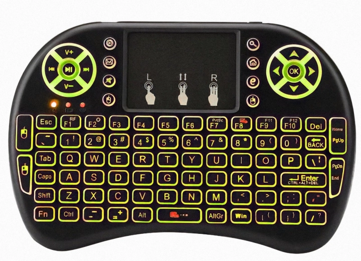 Mini tastatură wireless i8 cu touchpad și iluminare de fundal RGB