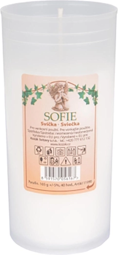 Lumânare de cimitir de rezervă 12 cm, 150 g, albă, 45 ore de ardere