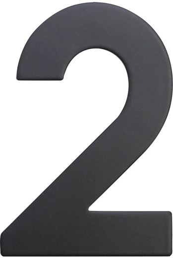 Număr casă 2, 75 mm, inox, negru mat