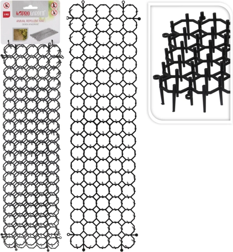 Covoraș cu țepi împotriva animalelor, negru, 48 × 13 × 3 cm, 2 buc