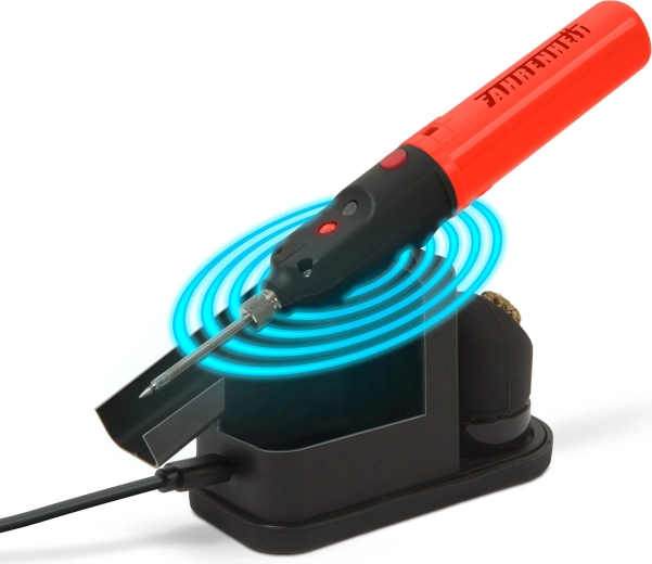 Stație de lipit cu acumulator, încărcare wireless și burete de curățare