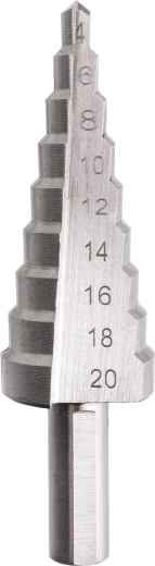 Burghiu treptat HSS 4–20 mm, 9 trepte