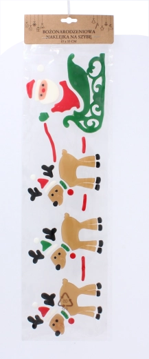 Autocolante gel pentru fereastră de Crăciun 15 × 55 cm – set cu 4 motive