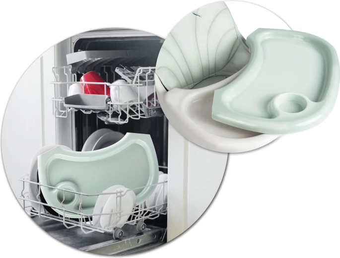 Masă curată în doi timpi: tăviță detașabilă cu inserție