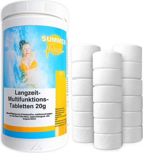 Tablete multifuncționale cu clor pentru piscină 20 g (1 kg)
