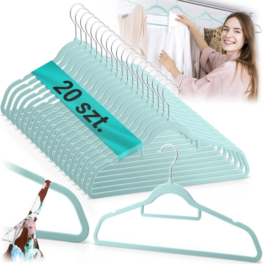 Umerașe de catifea pentru haine 20 bucăți MASSIDO