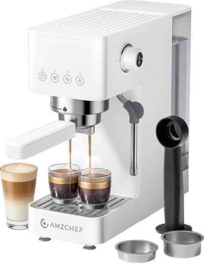 Espressor cu portafiltru AMZCHEF CE-EM3131-WT alb