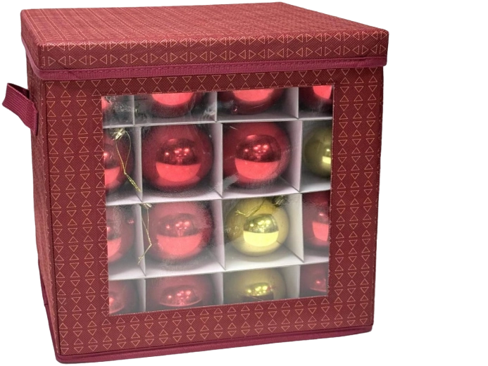 Organizator pentru depozitarea decorațiunilor de Crăciun roșu 33 × 33 × 33 cm - 1 buc