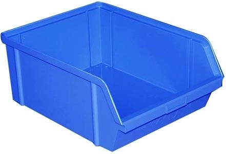 Ladă de depozitare teșită 40 kg, 400 × 300 × 162 mm, albastră
