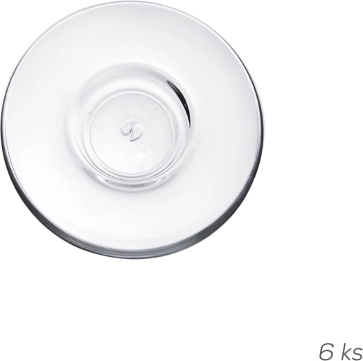 Farfurioară din sticlă 12,5 cm, transparentă, 6 buc.