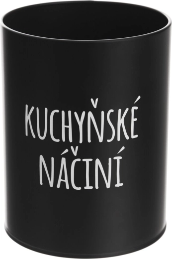 Suport metalic negru pentru ustensile de bucătărie