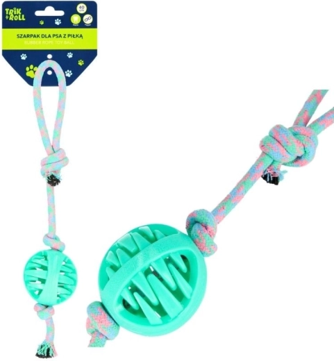 TRIK&ROLL jucărie de tras pentru câini cu minge, verde