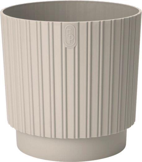 Ghiveci MIKA Cyli Petit ECO din plastic reciclat 14 cm, culoare migdală