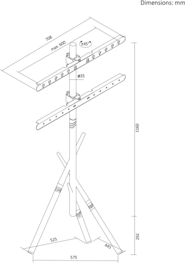 Compatibilitate largă cu VESA până la 600 × 400 mm