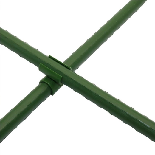 Conector colțar în cruce pentru tije de grădină 11 mm, verde (10 buc.)