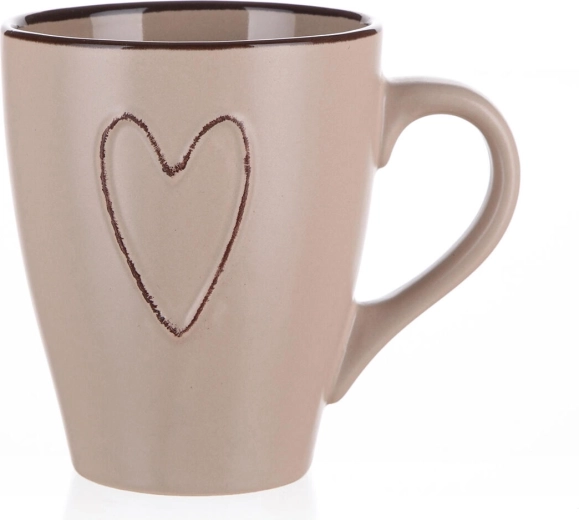 Cană ceramică Heart 310 ml bej