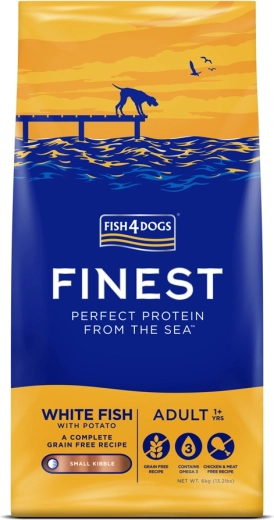 Fish4Dogs Finest granule mici pentru câini adulți, pește alb și cartofi 6 kg