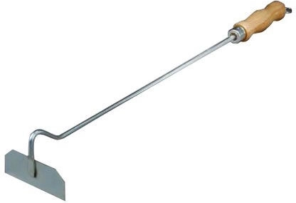 Răzuitor de cenușă pentru șemineu cu mâner din lemn, zincat