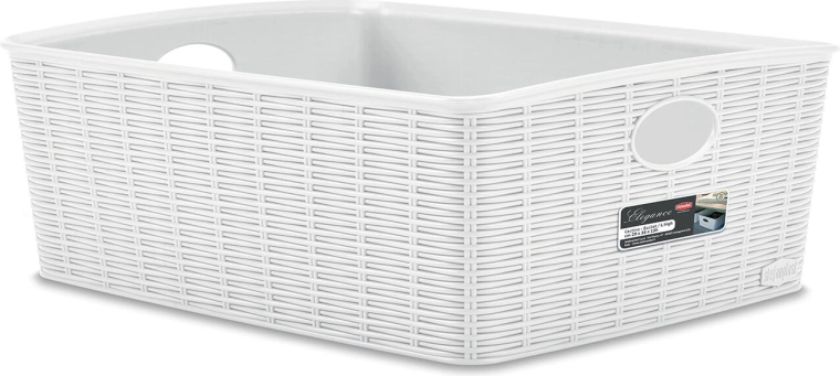 Coș Elegance din plastic alb 36 × 29 × 13 cm