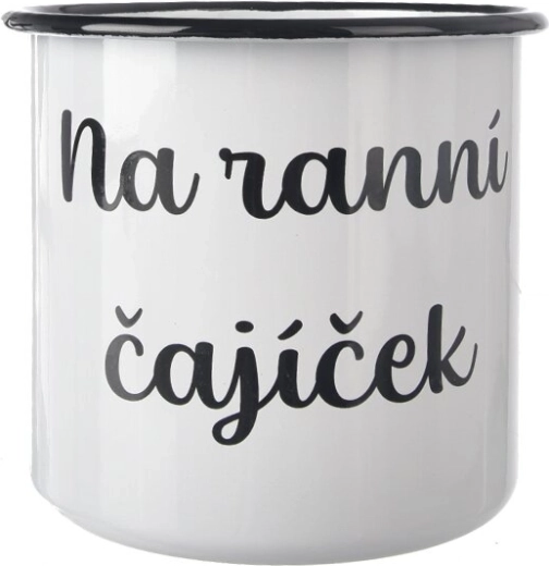 Cană emailată Căicel albă 1 l