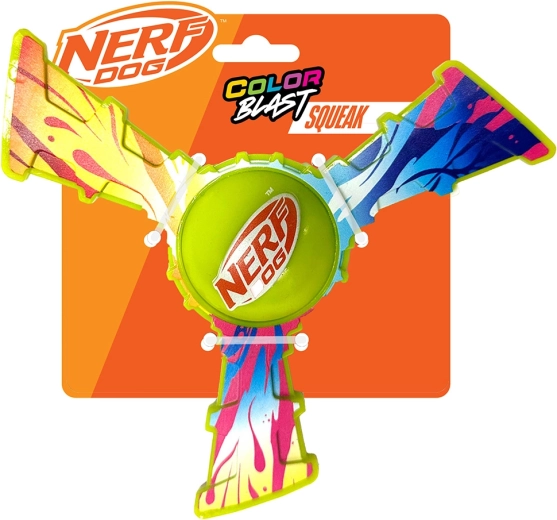 Nerf Dog jucărie zburătoare pentru câini cu prindere colorată 20 cm