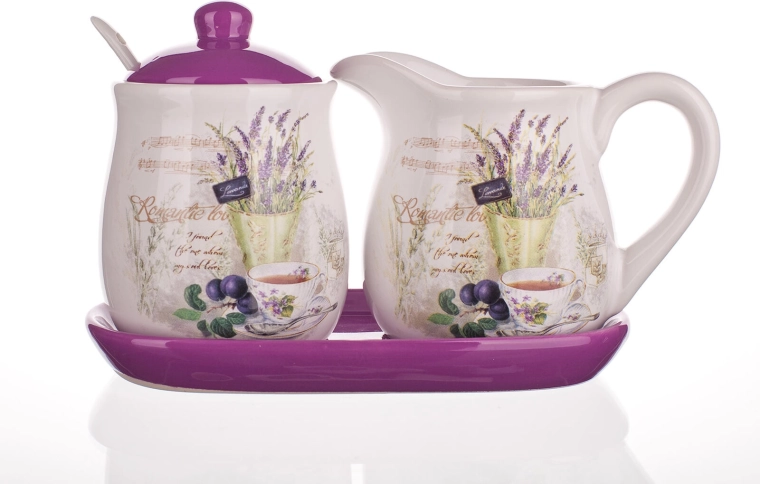 Set din ceramică pentru lapte și zahăr Lavender