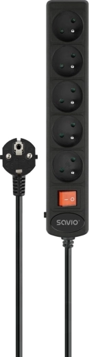 Prelungitor cu protecție la supratensiune 5× Schuko, 3 m cu întrerupător