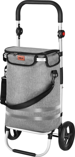 Cărucior de cumpărături pliabil 50 l gri NILS Premium