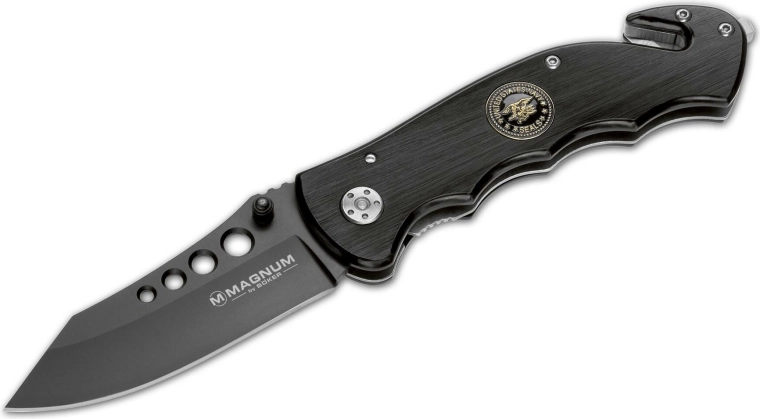 Magnum USN Seals cuțit de salvare pliabil 8 cm, aluminiu negru