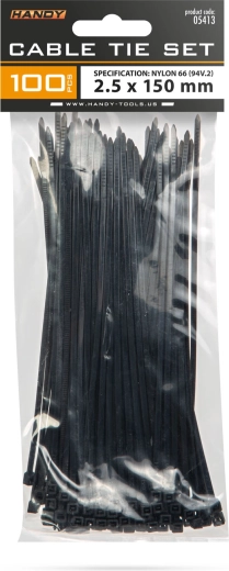 Colier de cablu 150 × 2,5 mm - 100 buc. – Neagră